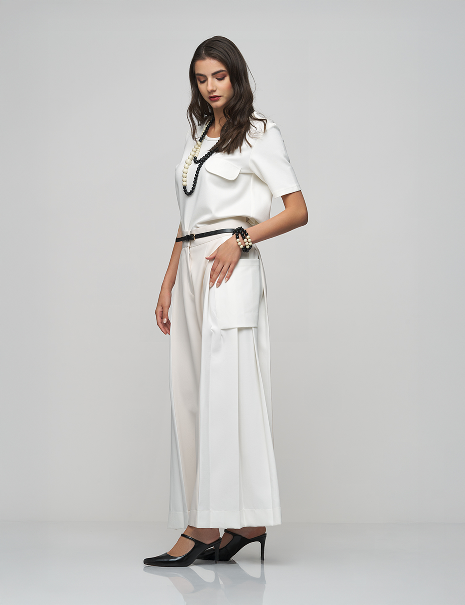 Side-Pleated Crepe Pants – Short & Long