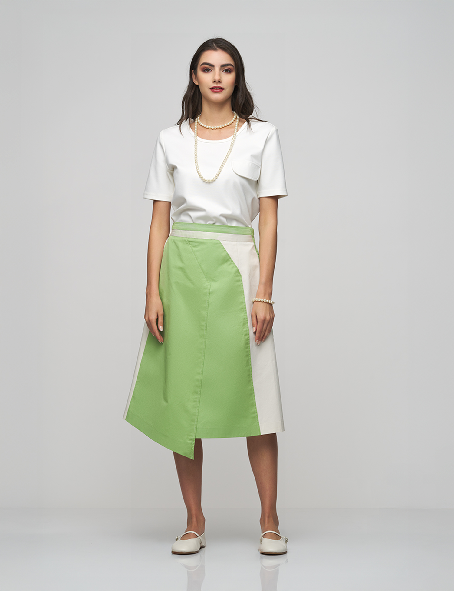 A playful twist on modern tailoring skirt