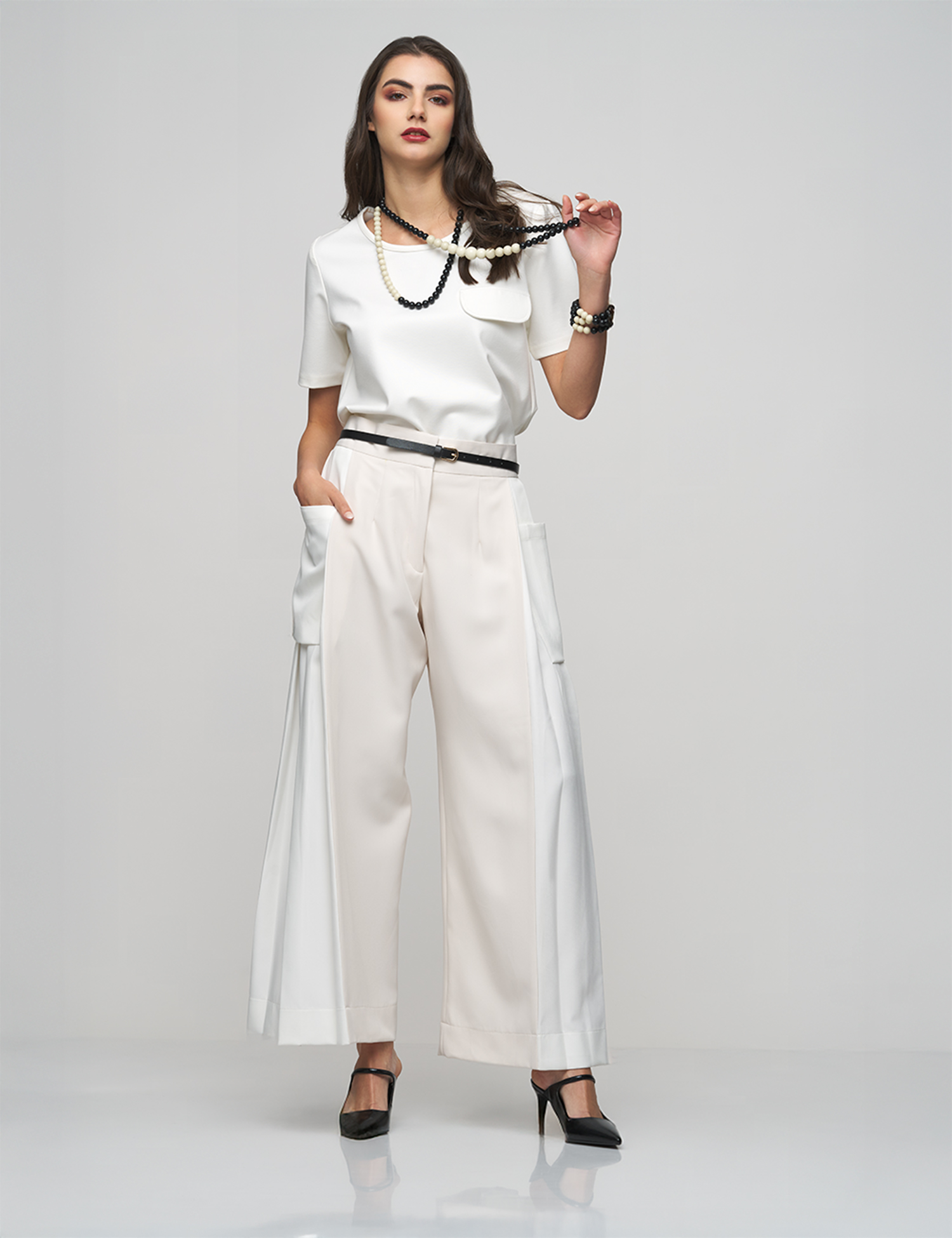 Side-Pleated Crepe Pants – Short & Long